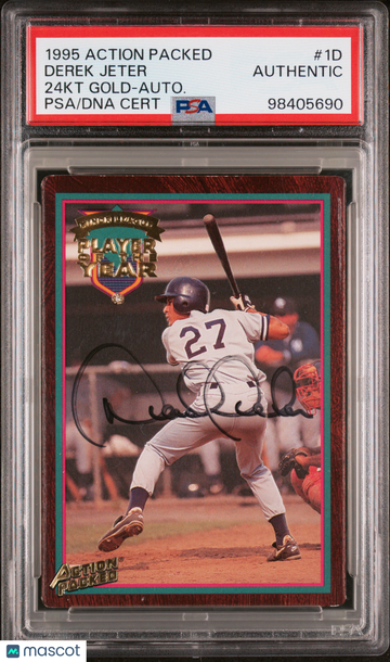 1995 Action Packed POY Derek Jeter #1D 24kt Gold Autograph PSA A Auto A