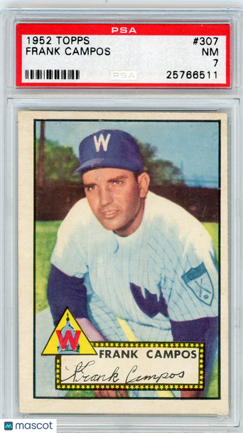 1952 Topps Frank Campos #307 PSA 7