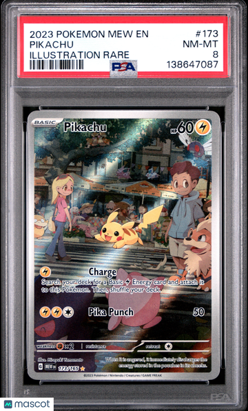 2023 Pokemon Scarlet & Violet 151 Pikachu Illustration Rare PSA 8 #173/165