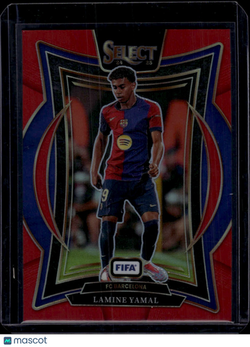 2025 Panini Select FIFA Soccer Prizm Terrace Lamine Yamal #7 Red