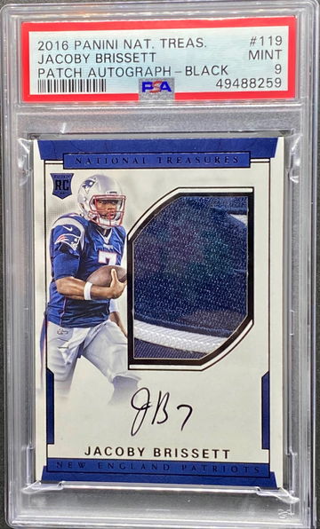 2016 National Treasure Patch Auto Black Jacoby Brissett PSA 9