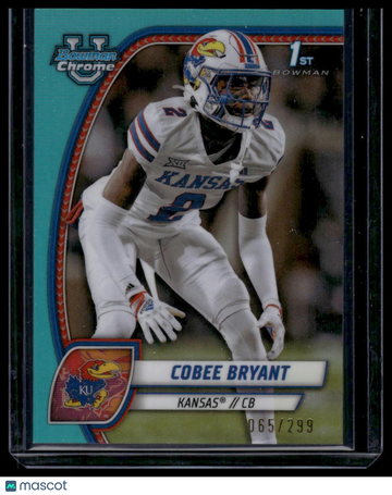 2024 Bowman University Chrome Cobee Bryant #44 Aqua Refractor SN