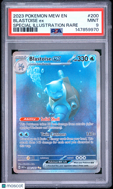 2023 Pokemon Mew EN-151 Blastoise EX Special Illustration Rare PSA 9 #200