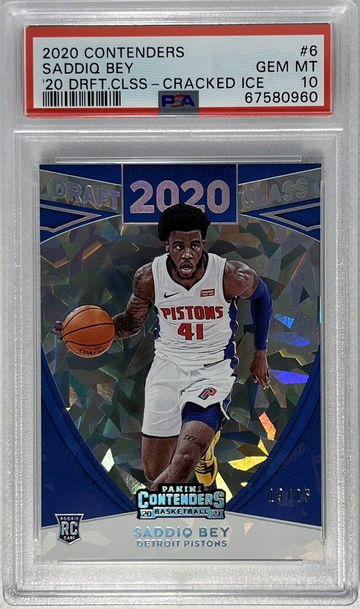 2020-21 Panini Contenders 2020 Draft Class Saddiq Bet Cracked Ice /25 PSA 10 Gem Mint