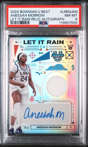 2024 Bowman U Best Let It Rain Aneesah Morrow #LRRA-AM Relic Auto PSA 8