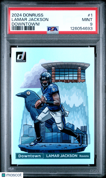 2024 Panini Donruss Downtown! Lamar Jackson #1 PSA 9