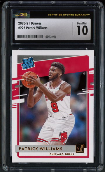 2020-21 Donruss Patrick Williams Rated Rookie #227 - CSG Gem Mint 10