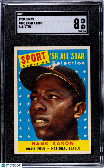 1958 Topps Hank Aaron #488 All Star SGC 8