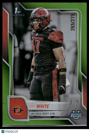 2025 Topps Bowman Chrome University Trey White #25 Lime Green /275