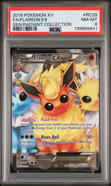 2016 Pokemon XY Generations Radiant Collection Flareon Ex #RC28 PSA 8