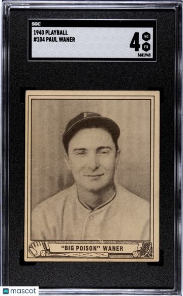 1940 Playball Paul Waner #104 SGC 4
