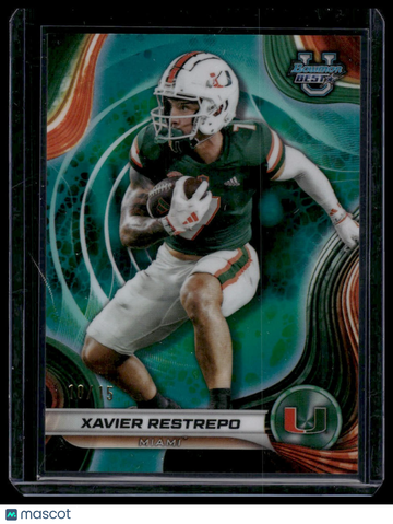2024 Bowman University Best Xavier Restrepo #65 Teal Geometric Refractor SN