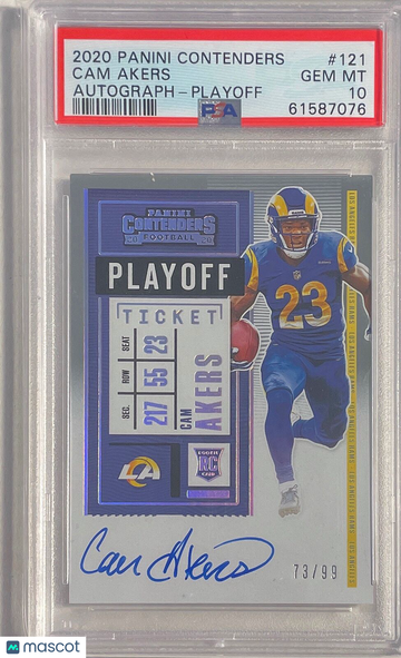 2020 Panini Contenders Cam Akers #121 Autograph Playoff PSA 10