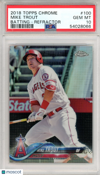 2018 Topps Chrome Mike Trout #100 Refractor PSA 10