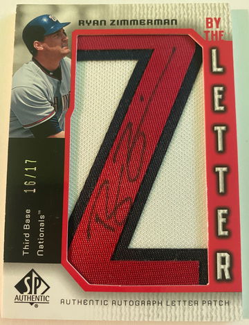 2006 SP Authentic Ryan Zimmerman By The Letter Auto /17