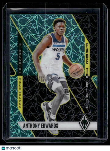 2023-24 Panini Phoenix Anthony Edwards #19 Fade To Black Phoenix Teal Lazer