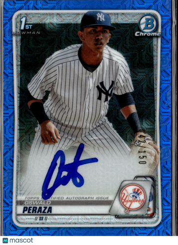 2020 Bowman Chrome Oswald Peraza #CPA-OP Blue Mega Box Refractor /150