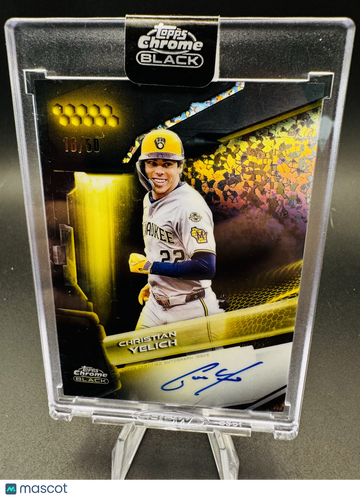 2026 Topps Chrome Black Christian Yelich #CBA-CYE Gold Mini-Diamond Refractor /50