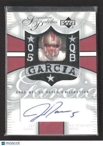2003 Upper Deck Patch Collection Signature Patches Jeff Garcia #SP-JG Autograph Patch