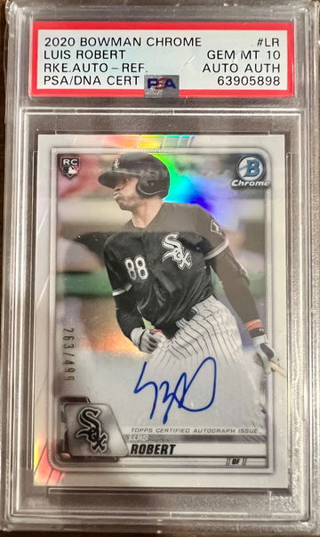 2020 Bowman Chrome Luis Robert Refractor Rookie Auto /499 PSA 10