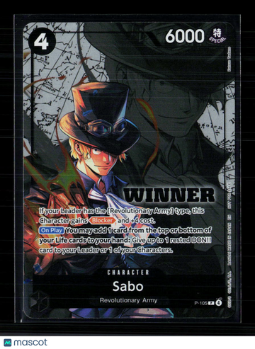 2024 One Piece Card Game Promo Sabo Holo P-105 Winner Promo