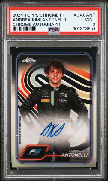 2024 Topps Chrome #CACANT Andrea Kimi Antonelli Chrome Autograph Auto PSA 9