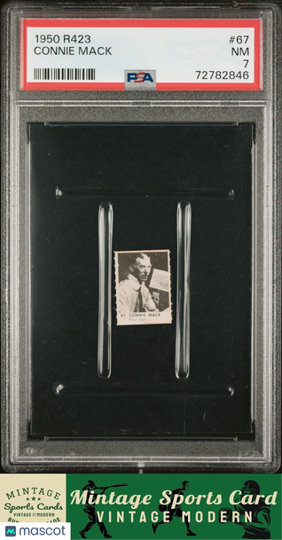 1950 R423 Connie Mack #67 Orange PSA 7