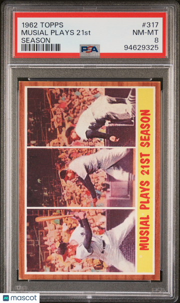 1962 Topps Musial Plays 21st #317 Season PSA 8