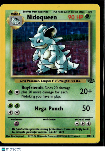 1999 Jungle Nidoqueen Holo Rare #7/64