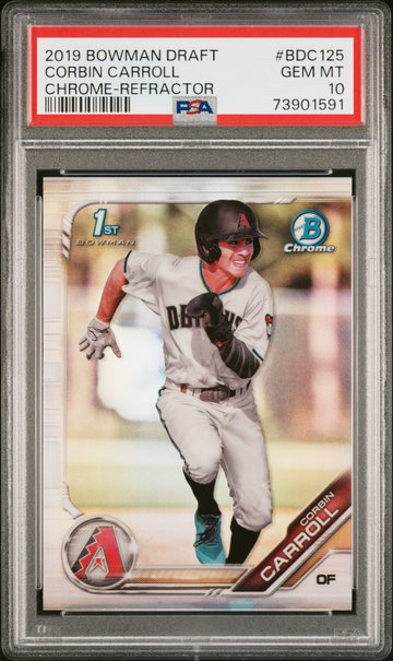 2019 Bowman Draft Chrome Refractor Corbin Carroll #BDC125 PSA 10