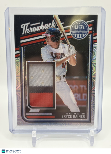 2026 Panini USA Baseball Stars & Stripes Throwback Prizm Bryce Rainer #TM-BR /25 Patch Game-worn/used material Memorabil