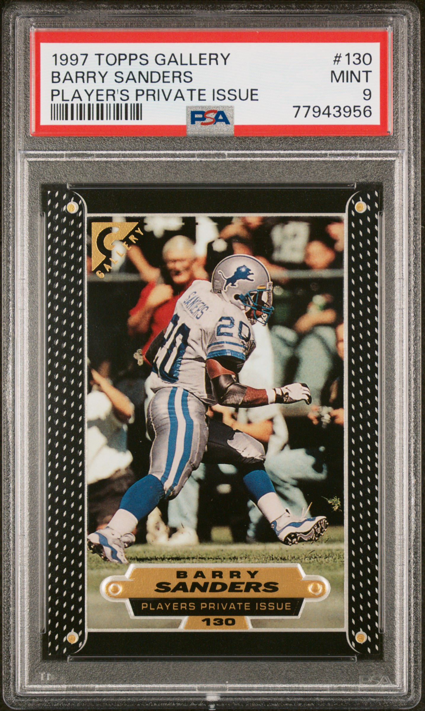 1997 Topps Gallery  Barry Sanders #130  PSA 9