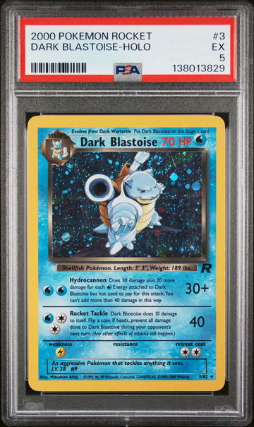 2000 Pokemon Team Rocket Holo Dark Blastoise #3 PSA 5