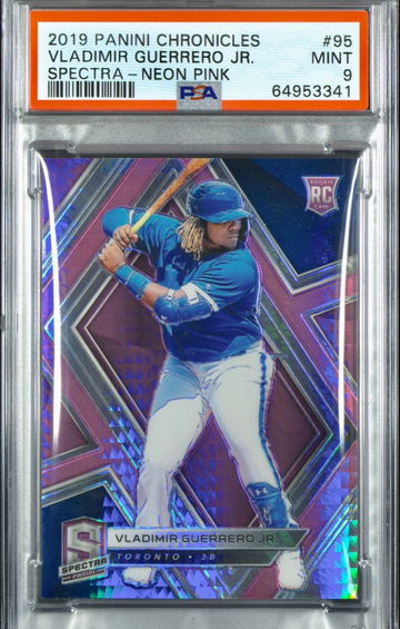 2019 PANINI CHRONICLES SPECTRA PINK VLADIMIR GUERRERO JR /75 TORONTO PSA 9 MINT