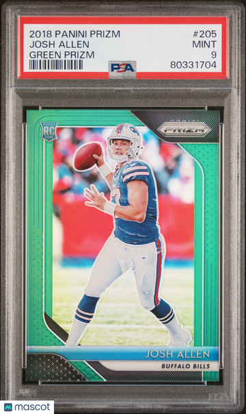 2018 Panini Prizm Josh Allen #205 Green PSA 9