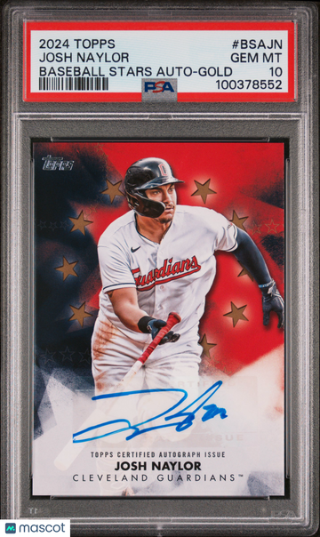2024 Topps Baseball Stars Autographs Josh Naylor #BSAJN Gold PSA 10