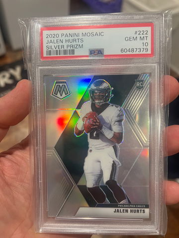 2020 Mosaic Jalen Hurts Silver Prizm PSA 10