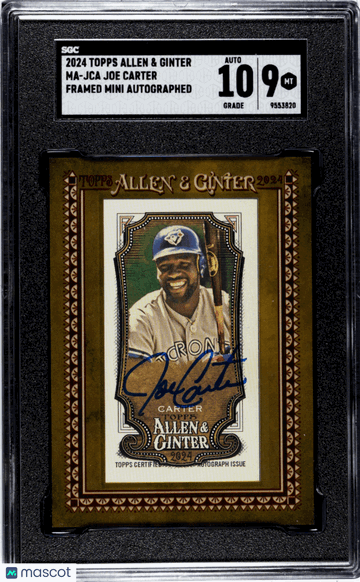 2024 Topps Allen & Ginter Joe Carter #MA-JCA Framed Mini Autograph SGC 9 Auto 10