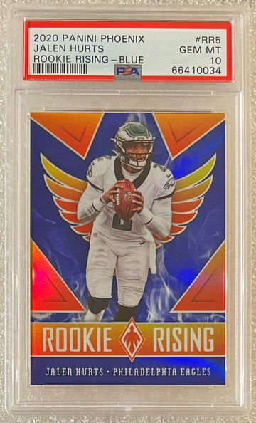 2020 Panini Phoenix Rookie Rising Jalen Hurts RC #31/35 Blue SSP PSA 10 Gem Mint 