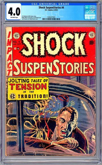 SHOCK SUSPENSTORIES #4 CGC 4.0 GAINES FELDSTEIN STORY WOOD ORLANDO ART EC 1952