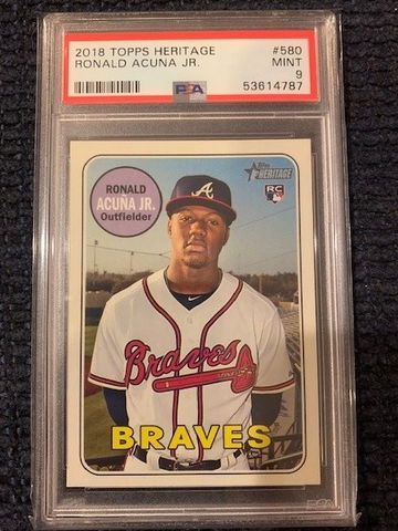 2018 Topps Heritage Ronald Acuna Jr Rookie PSA 10