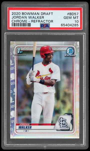 2020 Bowman Draft Jordan Walker Chrome Refractor PSA 10