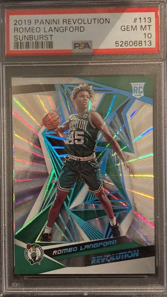 2019-20 Romeo Langford Rookie RC #/75 Sunburst Panini Revolution #113 PSA 10