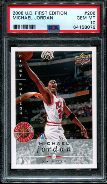 2008 Upper Deck UD First Edition 206 Michael Jordan Chicago Bulls PSA 10 Gem Mint