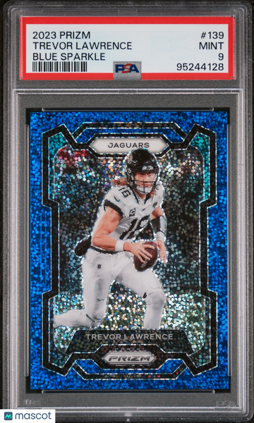 2023 Panini Prizm Trevor Lawrence #139 Blue Sparkle PSA 9
