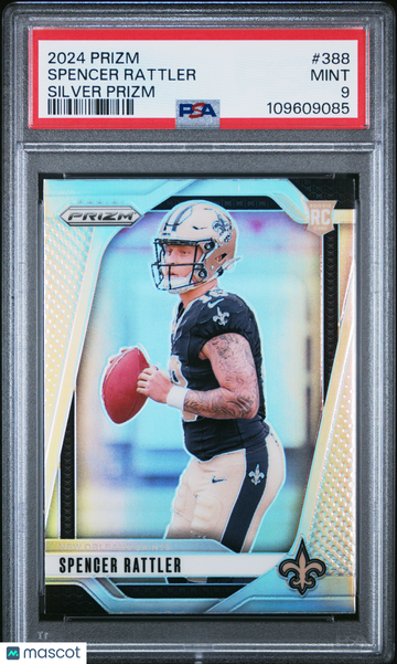 2024 Panini Prizm Spencer Rattler #388 Silver Prizm PSA 9