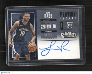 2017-18 Panini Contenders Ivan Rabb #134 SN,AU