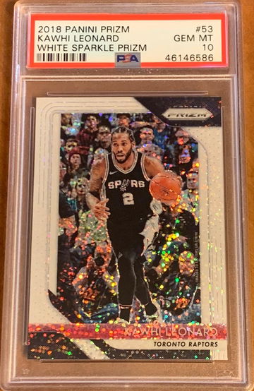 2018 Prizm Kawhi Leonard White Sparkle SSP PSA 10