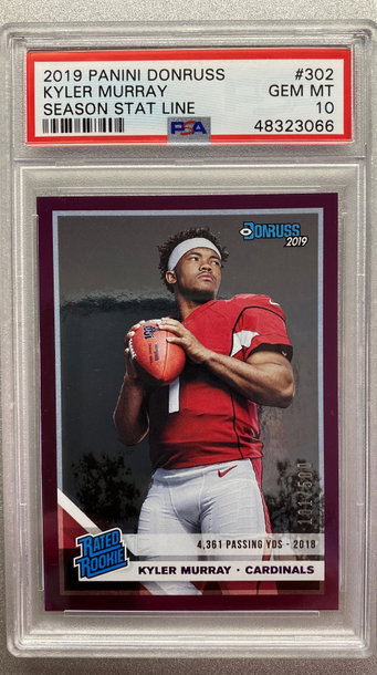 KYLER MURRAY 2019 DONRUSS PURPLE ROOKIE #/500 PSA 10 GEM MINT 