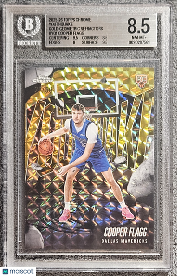 2025 Topps Chrome Youthquake Gold Geometric Refractor Cooper Flagg /50 Rookie RC BGS 8.5
